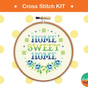 Home sweet home cross stitch kit , home decor idea , housewarming gift idea , home point de croix , sweet home needlepoint kit image 3