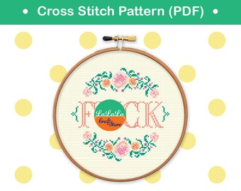 Cross stitch Pattern - F*ck - modern cross stitch , counter cross stitch sampler , swear cross stitch , mature cross stitch pattern