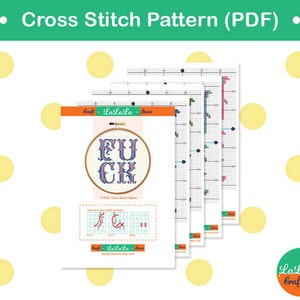 Cross Stitch Pattern FCK modern cross stitch , counter cross stitch sampler , swear cross stitch , mature cross stitch pattern image 5