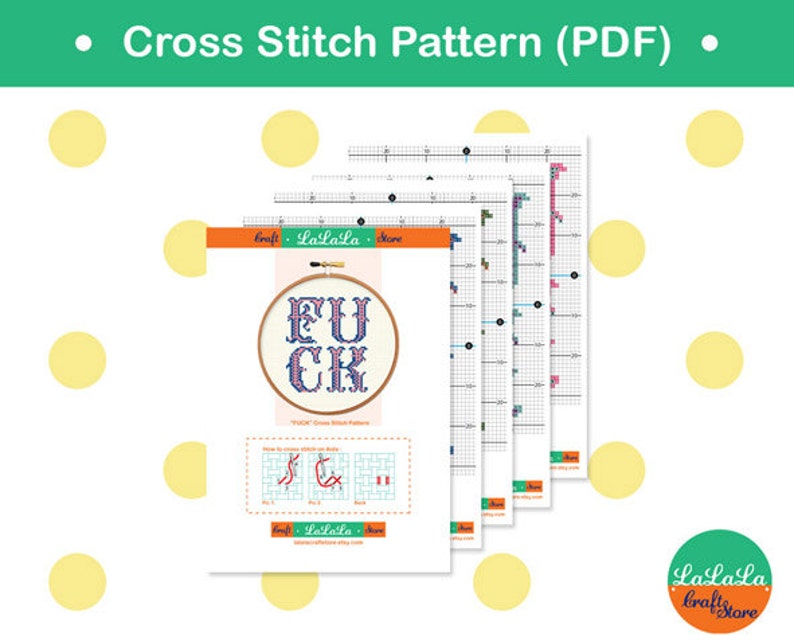 Cross Stitch Pattern FCK modern cross stitch , counter cross stitch sampler , swear cross stitch , mature cross stitch pattern image 5