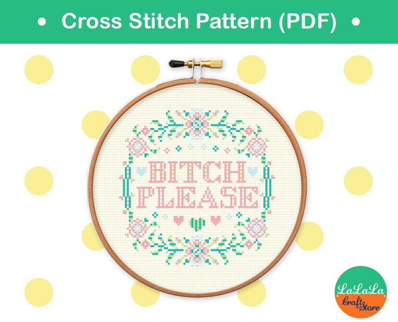 Bitch cross stitch, Mature cross stitch pattern, Adult cross stitch, Funny cross stitch sample, Point de croix image 4