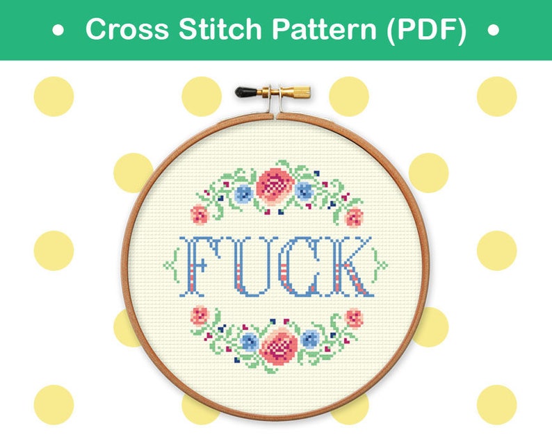 Cross stitch Pattern Fck modern cross stitch , counter cross stitch sampler , swear cross stitch , mature cross stitch pattern image 4