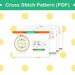 Cross stitch Pattern Fck modern cross stitch , counter cross stitch sampler , swear cross stitch , mature cross stitch pattern image 5