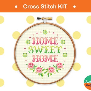 Home sweet home cross stitch kit , home decor idea , housewarming gift idea , home point de croix , sweet home needlepoint kit image 4