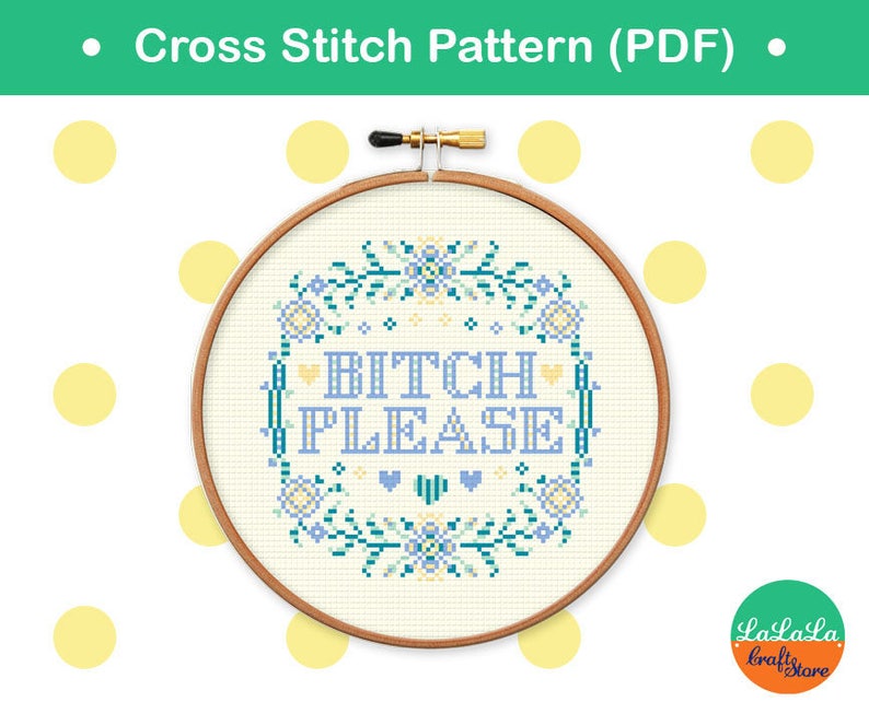 Bitch cross stitch, Mature cross stitch pattern, Adult cross stitch, Funny cross stitch sample, Point de croix image 3