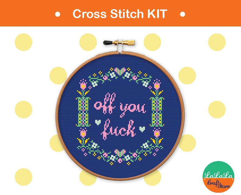 Swear Cross Stitch Kit. Modern Cross Stitch Kit. DIY Craft Kit Etsy UK
