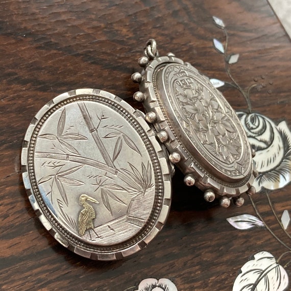 Antique Bird Locket / Victorian Silver Locket / St