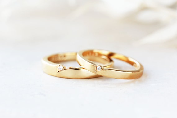 SPE Gold - Ribbon Line Design Gold Couple Ring - Poonamallee