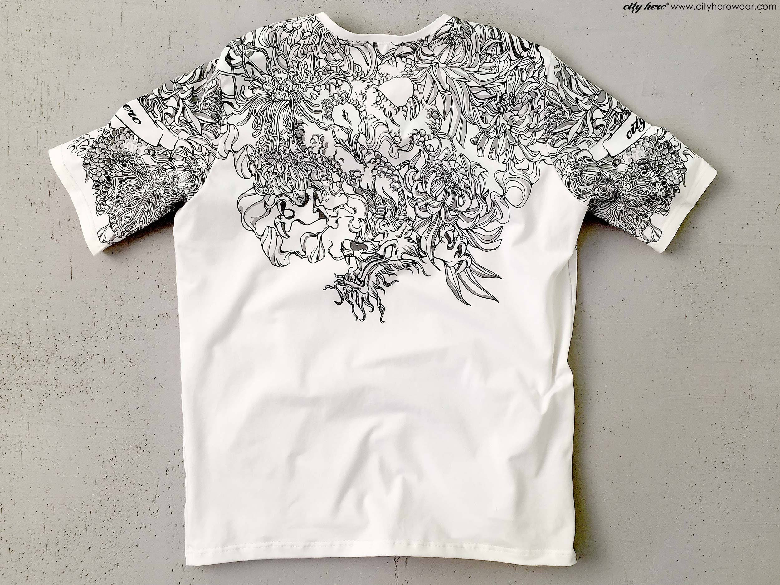 Samurai Mask and Dragon Mens T-shirt Black and White Graphic | Etsy