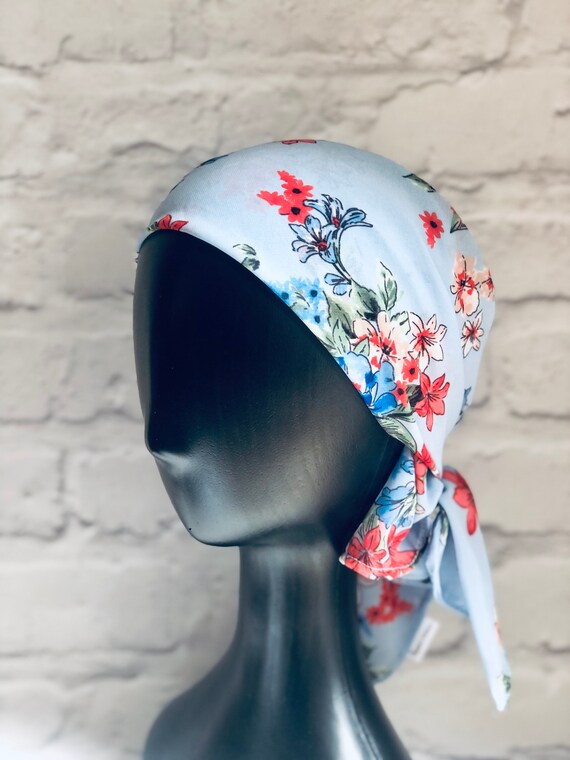 Retro Headscarf, Floral Bandana, Hair Wrap, 1950s Fashion