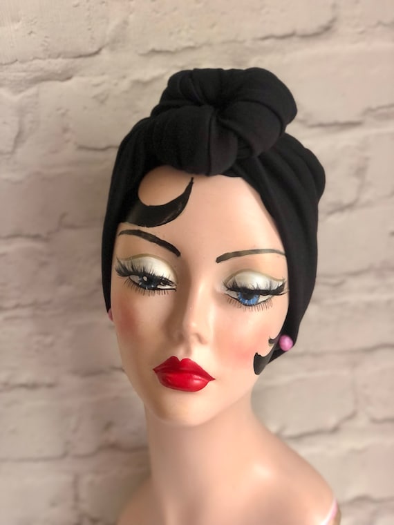 Vintage Turban, Top Knot, Chemo Headwear, Pretied Turban, for Women, 1940s Hat, Rockabilly Clothing, Vintage Style Gift, Chemo Gifts
