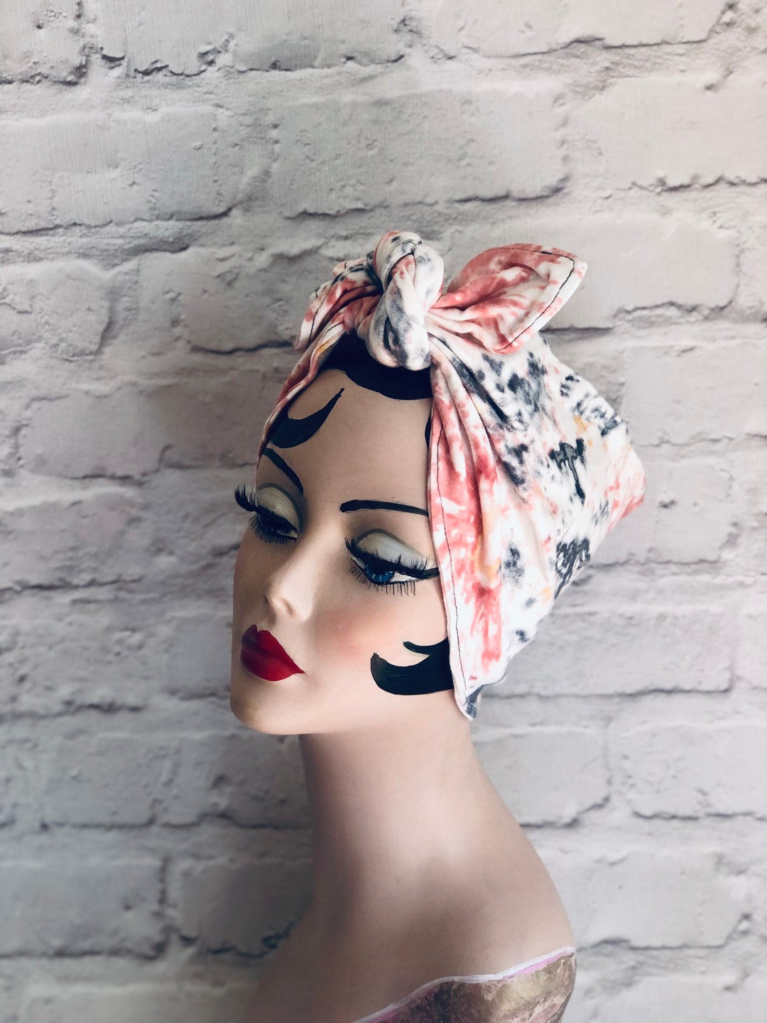 Retro Head Accessory Retro Head Wrap, 1950s Head Scarves, Pin up Style, Tie Dye Bandana ...