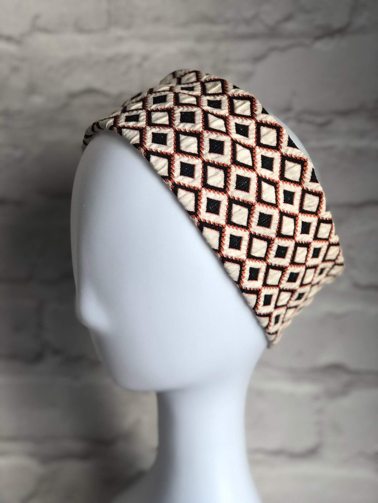 60s Headband Retro Hairband Diamond Print Mod Style 60s Etsy