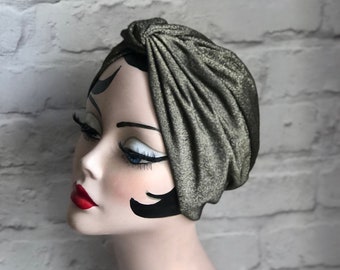 Glitter Turban, for Women, Chemo Headwear, Retro Turban, Vintage Turban, Flapper Hat, Chemo Gifts, Vintage Gifts for Her, 1930s Gift