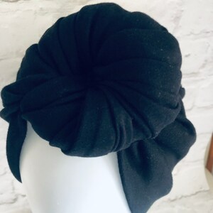 Full coverage chemo headwear or chemo turban suitable for alopecia hair loss.  Made from quality super soft cotton jersey.