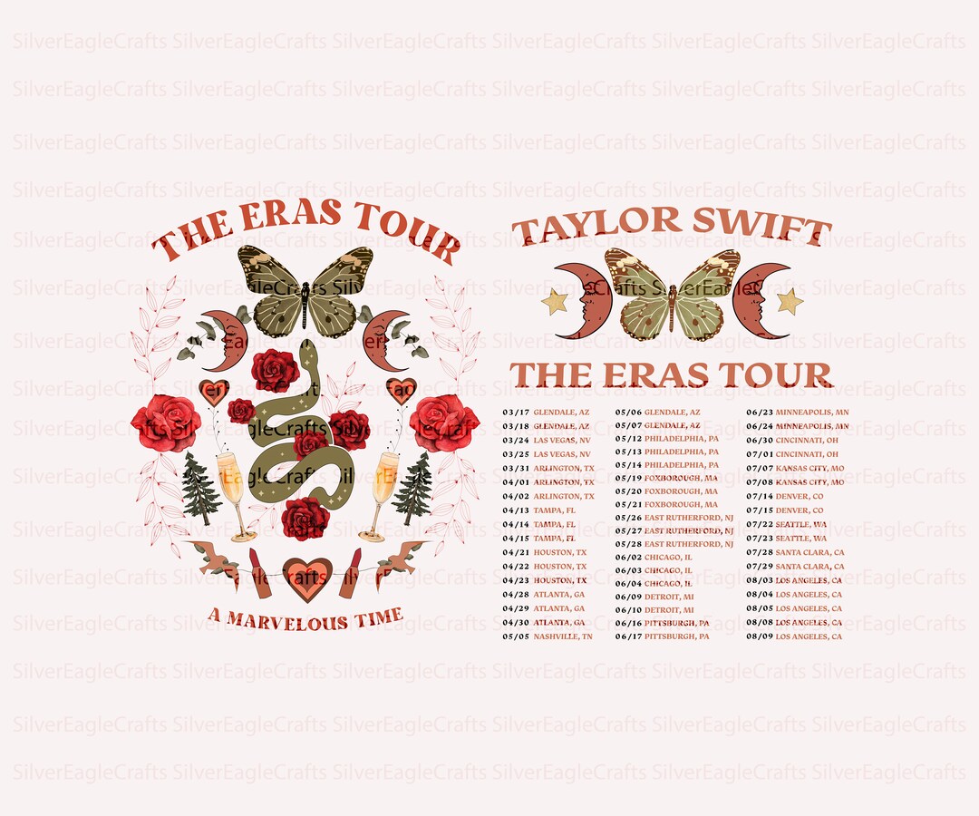 The Eras Tour Set List PNG /The Eras Tour PNG / The Eras Tour Etsy España