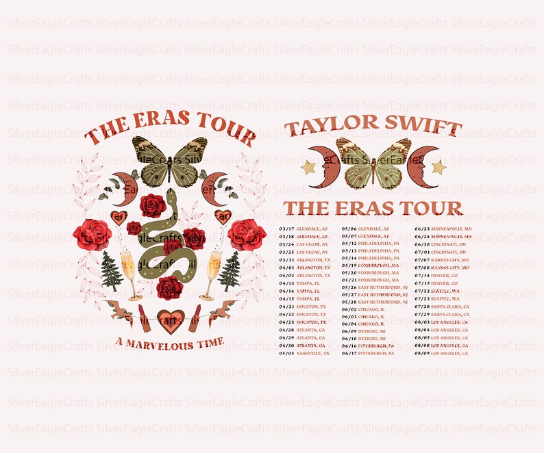The Eras Tour Set List PNG /The Eras Tour PNG / The Eras Tour Etsy España
