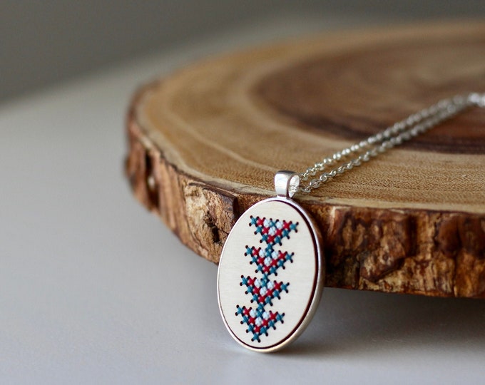 Cross Stitch Necklace Kit DIY Embroidery Kit Beginner Cross Etsy