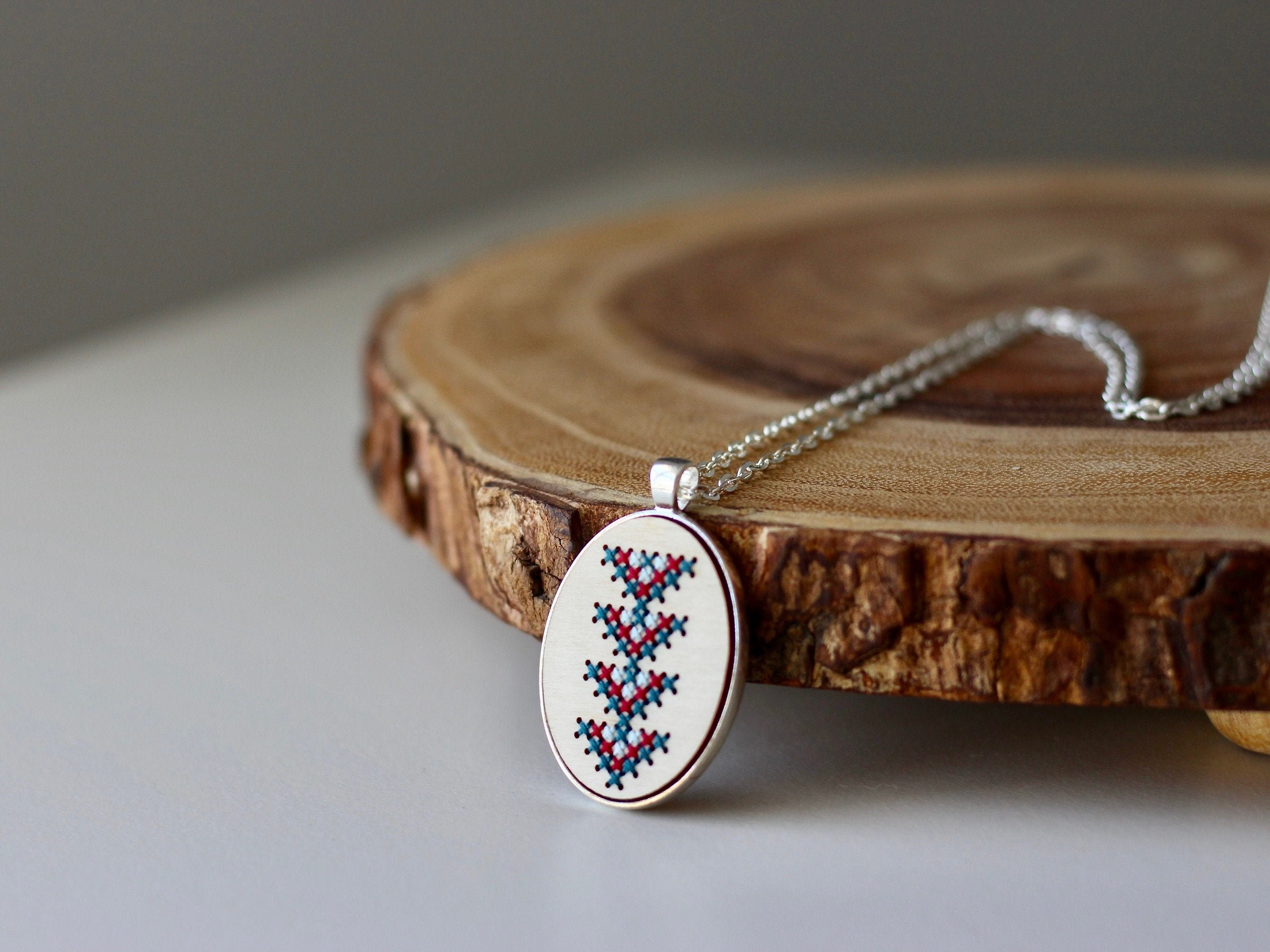 Cross Stitch Necklace Kit DIY Embroidery Kit Beginner Cross Etsy