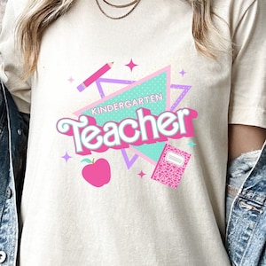 Kindergarten teacher shirt, kindergarten shirt, colorful teacher shirt, 90s shirt, 90s teacher shirt, colorful school shirt