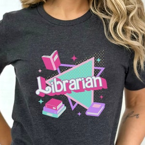 Librarian shirt, school librarian shirt, colorful librarian shirt, 90s shirt, 90s librarian shirt, colorful school shirt