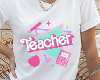 Teacher shirt, Pink Teacher Shirt, colorful teacher shirt, 90s shirt, 90s teacher shirt, colorful school shirt