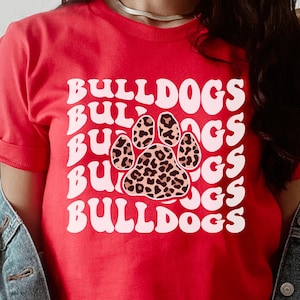 Bulldog spirit shirt, bulldog school shirt, bulldog pride, retro school shirt, groovy school shirt, bulldog school shirt
