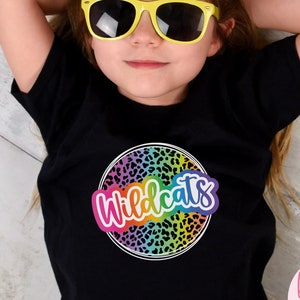 YOUTH Wildcats shirt, colorful wildcat shirt, 90s wildcat shirt, kids wildcat shirt