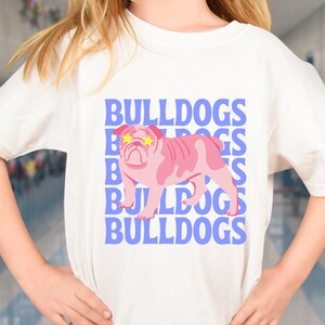 YOUTH Bulldogs shirt, pink bulldogs shirt, bulldogs spirit shirt, go bulldogs, bulldogs team shirt, bulldogs school shirt, cute spirit shirt