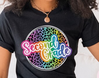 Second grade shirt, 2nd grade shirt, colorful teacher shirt, 90s shirt, 90s teacher shirt, colorful school shirt