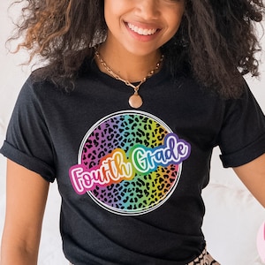 Fourth grade shirt, 4th grade shirt, colorful teacher shirt, 90s shirt, 90s teacher shirt, colorful school shirt