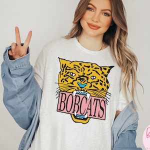 Designer Inspired Bobcat Shirt, Bobcat Fan Shirt, Bobcat mascot shirt, bobcat spirit shirt, Bobcat School Shirt