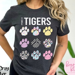 Tiger spirit shirt, tiger school mascot shirt, distressed tiger team shirt, team shirt, tiger team shirt