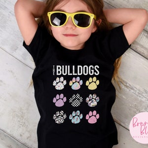 YOUTH Bulldogs Shirt, Bulldog Fan Shirt, bulldogs mascot shirt, bulldog spirit shirt, bulldogs School Shirt