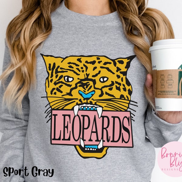 Leopard Sweatshirt, Leopard fan Sweatshirt, Leopard mascot sweatshirt, Leopard spirit sweatshirt, Leopard School Shirt