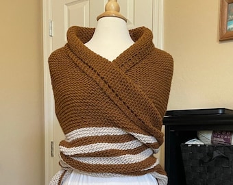 Hand Knitted Wool Shawl: Outlander Inspired Wrap