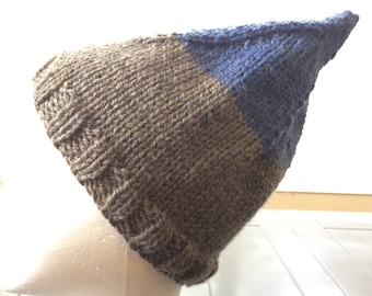 Handmade Knitted Gnome Hat: Unisex Pixie Elf Hat