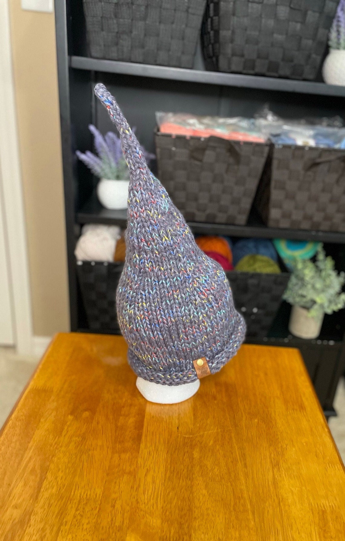 Whimsical Hand Knitted Gnome Hat Knitted Elf Hat Knitted Etsy