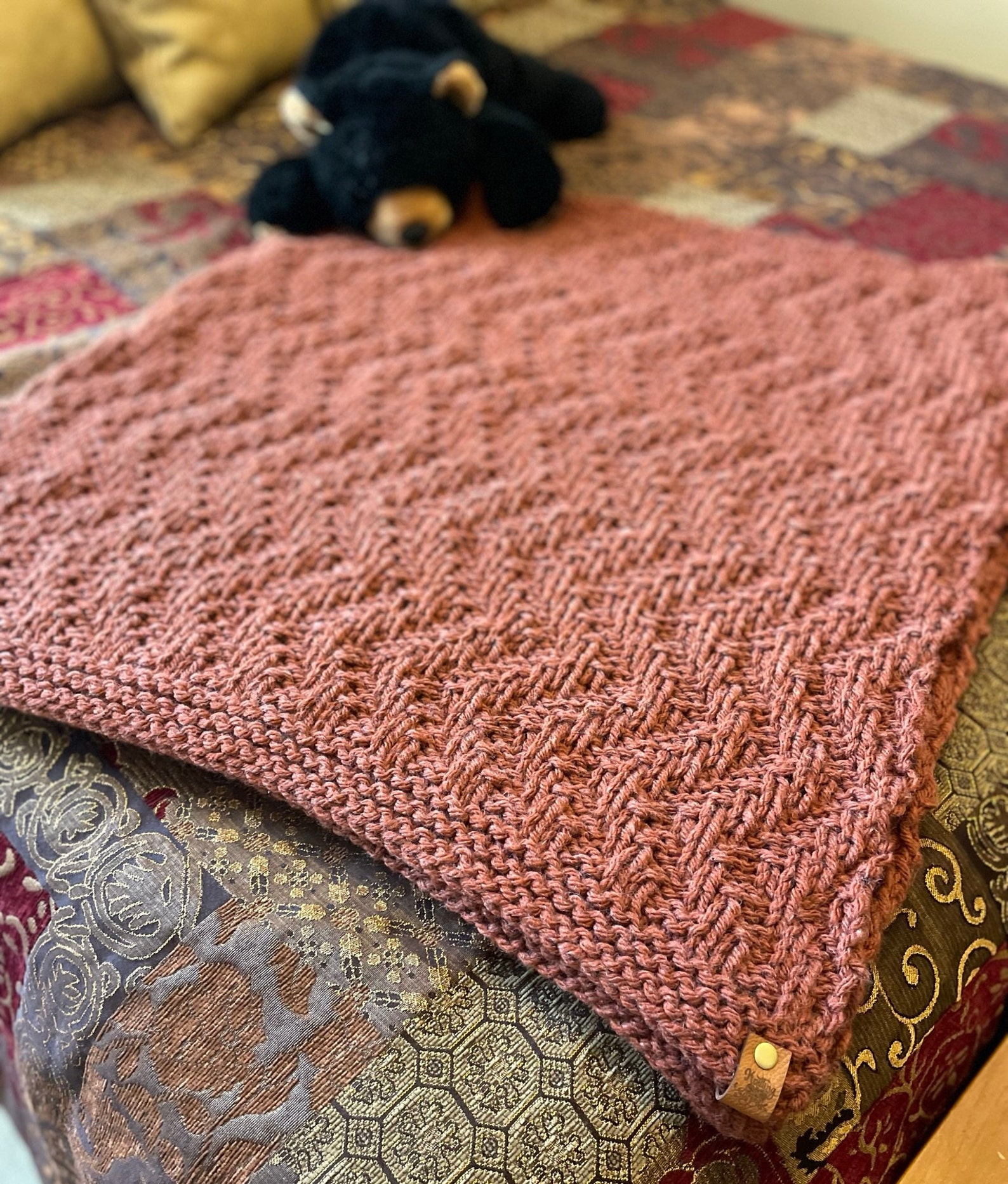 Hand Knitted Blanket Extra Large Hand Knitted Afghan Knitted Etsy