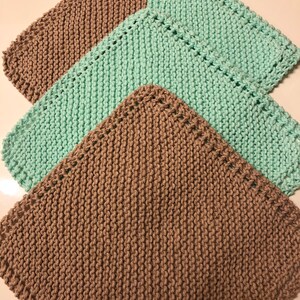 Hand Knitted Cotton Face Cloth, Cotton Washcloths, Cotton Spa Cloth, Cotton Dish Cloth, Wash Cloth Set