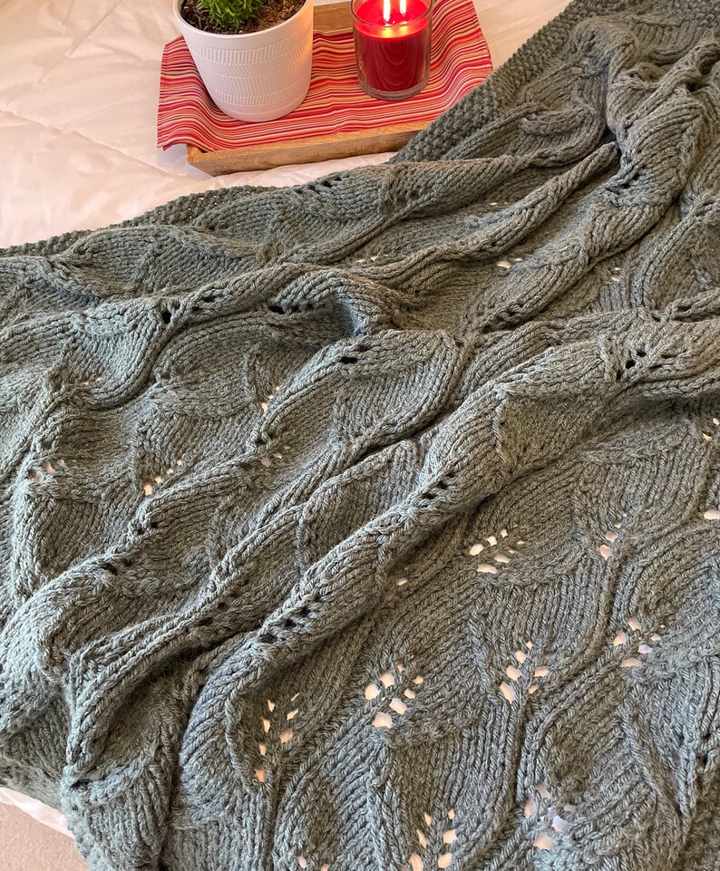 Hand Knitted Blanket Handmade Throw Hand Knitted Wool Etsy