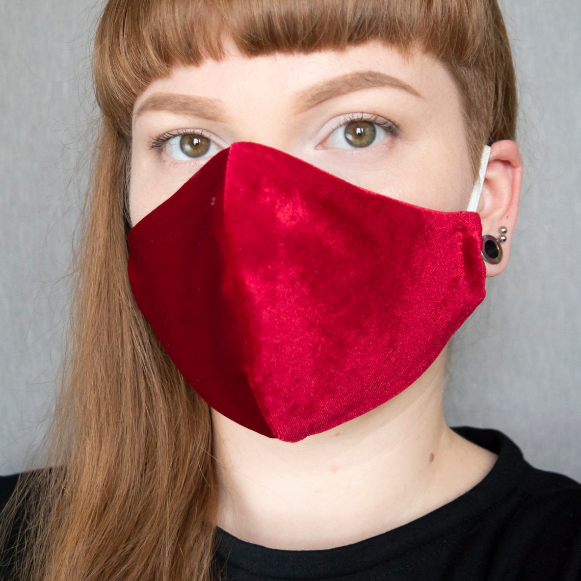 Hot Red Velvet Face Mask Handmade Fashion Face Mask Gothic Etsy