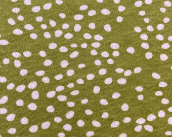 Organic Cotton Knit Fabric. Lime Green Dots Organic Cotton/Spandex. Stretchy Knit. Children's Clothing Fabric. Pajama Fabric. Baby Fabric