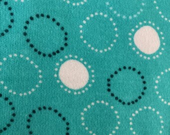 Organic Cotton Knit Fabric. Dots Organic Cotton Knit. Blue Stretchy Knit Fabric. Children's Clothing Fabric. Pajama Fabric. Baby Fabric