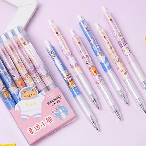Fuutreo 62 Pcs Cute Bear Stationery Set Kawaii Pencil Case 6 Cute Pens 50  Bear Stickers 3 Pads Cute Sticky Notes 10 in 1 Multicolor Pen Bear Ruler