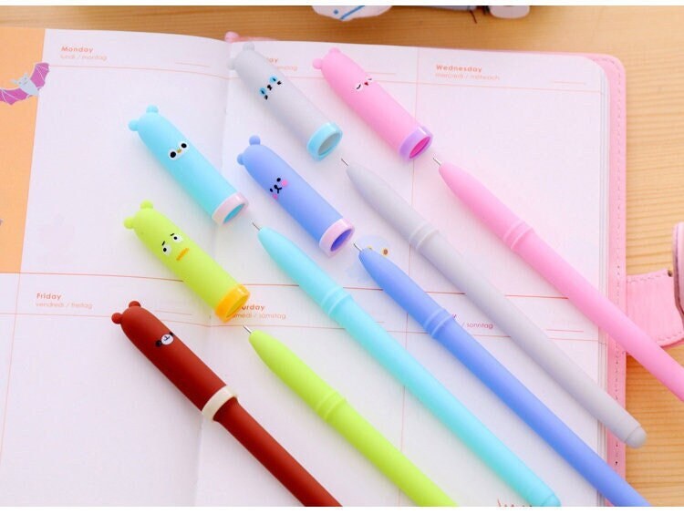 Cute Pens Cartoon Animal Pattern Pens Colored Gel Pen 0.5mm Fine