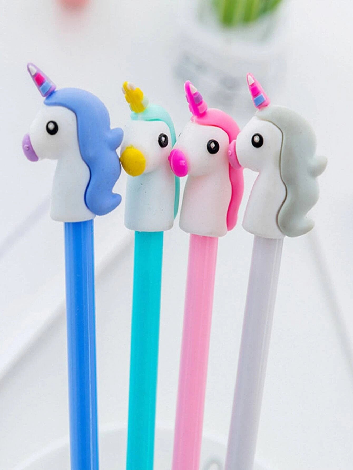 Unicorn Boxing Pens Pink White with Rainbow Mane