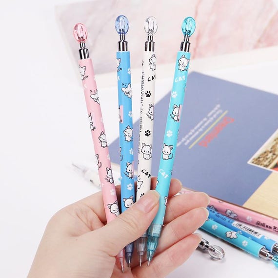 Chibi Cat Mechanical Pencil / Cute Pencils / Kawaii Pencils / Etsy