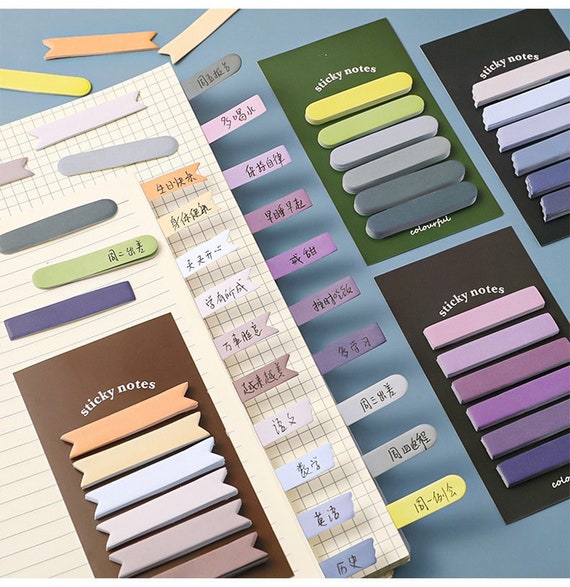 Gradient Sticky Notes 120 Total Tabs, Colorful Sticky Tabs, Palette Colors,  Divider Tabs, Cute School Supplies, Index Tabs, Memo Dividers 