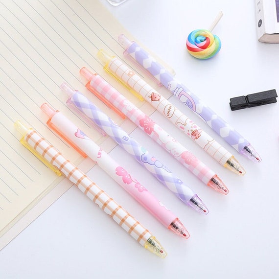 Set of 6 Bear Pens 6 Piece Set, Black Ink, 0.5mm, Cute & Kawaii Pens, Click  Pens, Cute Bear Stationary, Kawaii Bear Stationery, Cute Gifts 